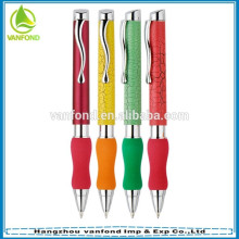 Luxury soft plastic pen with metal clip for business gift